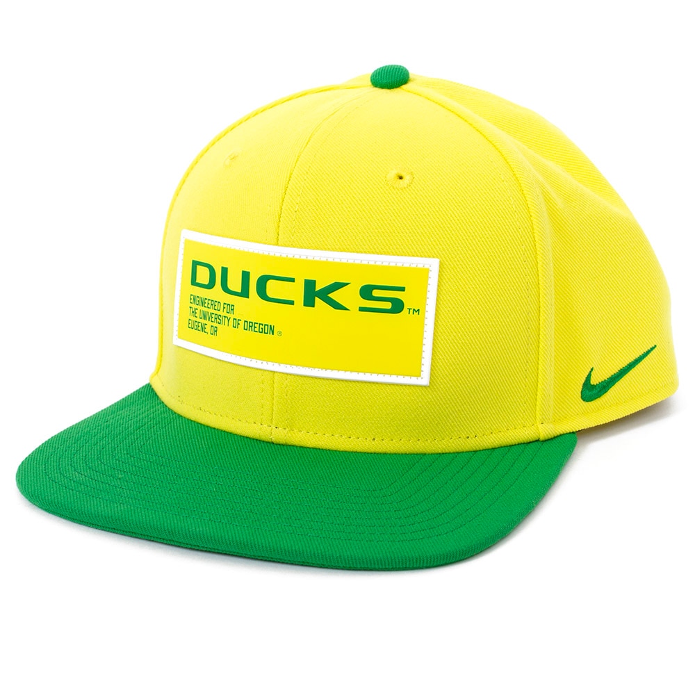 Classic Oregon O, Nike, Yellow, Flatbill, Performance/Dri-FIT, Accessories, Unisex, Football, Pro, Snapback, Sideline, Patch, Adjustable, Hat, 915758